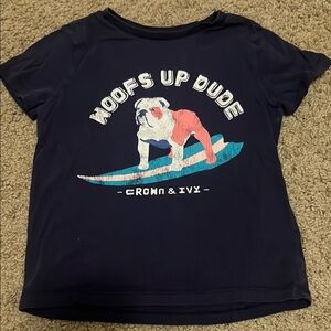 Crown & Ivy Kids Navy Blue Bulldog Graphic Tee